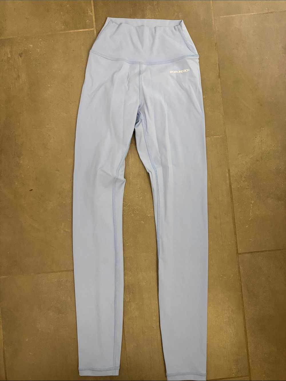 Sporty & Rich Pale Blue High-Rise Leggings